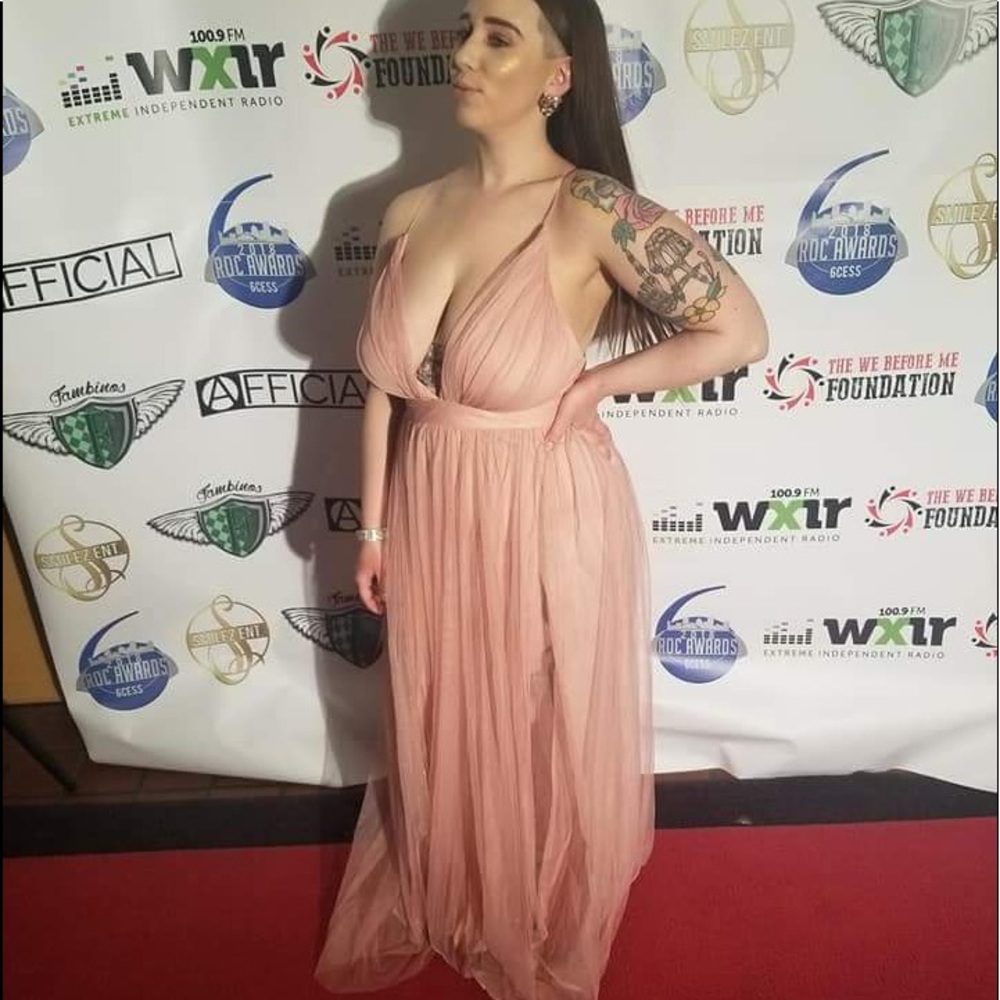 Pink V-Cut Gown